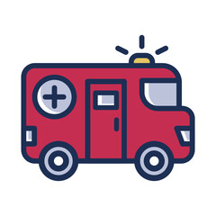 Ambulance, emergency car icon graphic  illustration