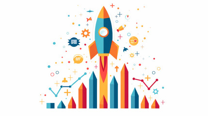 成長するグラフのイラスト