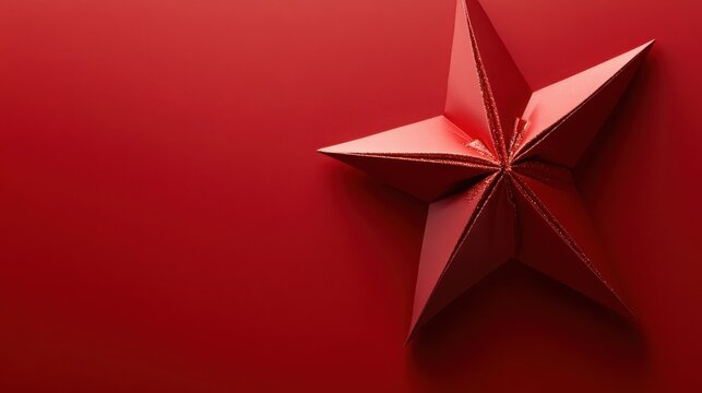 Minimalist 3D Christmas Star Design, elegant star shape, subtle background, ample space for personalized text, perfect for holiday greetings or festive announcements