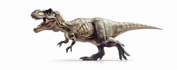 Fototapeta premium Ferocious T-Rex Dinosaur in Detailed Side Profile View.