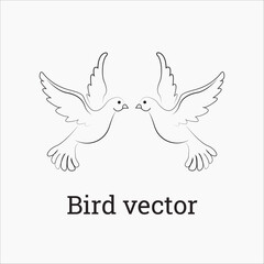 Obraz premium Set of black bird silhouettes. Vector elements for design