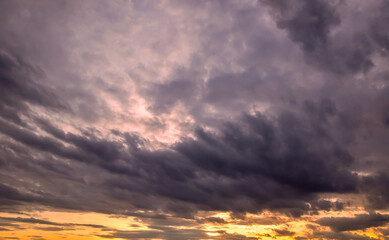 Panoramic view of sunset golden and blue sky nature background.
Colorful dramatic sky with cloud at sunset.Sky background.Sky with clouds at sunset.