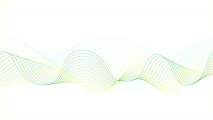 Abstract green wave background. Green wave background. Design element for technology, science, modern concept. Wave lines, motion vector design