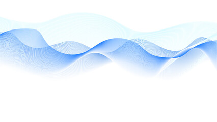 Dynamic wave flowing line. Futuristic. Abstract blue energy waves of futuristic hi-tech glowing background. Colorful wave line pattern. Abstract blue wave on white background. Modern flowing waves
