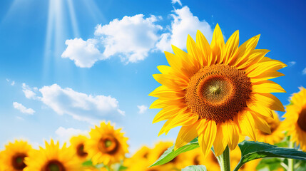 Stunning Sunflower Field Under a Blue Sky