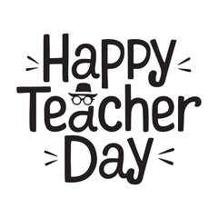 happy teacher day stylish typography design