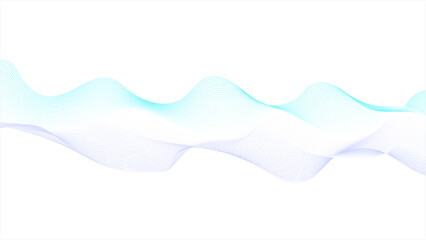 Wave lines smooth flowing dynamic blue purple gradient isolated on white background. Modern abstract glowing wave background. Wavy stripes on white isolated background