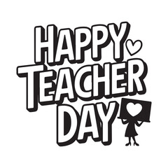 Obraz premium happy teacher day stylish typography design