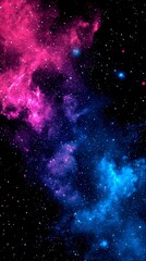 Cosmic Nebula with Stars and Galaxies