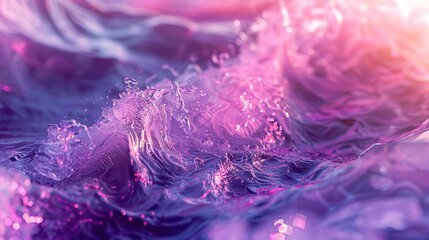 Abstract 3D digital wave art: a mesmerizing visual masterpiece with pink and purple high-saturation background, exuding depth and texture, showcasing a futuristic and modern aesthetic