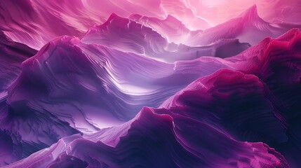 Abstract 3D digital wave art: a mesmerizing visual masterpiece with pink and purple high-saturation background, exuding depth and texture, showcasing a futuristic and modern aesthetic
