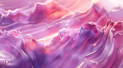 Abstract 3D digital wave art: a mesmerizing visual masterpiece with pink and purple high-saturation background, exuding depth and texture, showcasing a futuristic and modern aesthetic