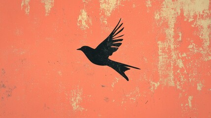 Fototapeta premium Minimalist gift box with a single, abstract bird silhouette