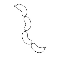 A long sausage is shown in a white background