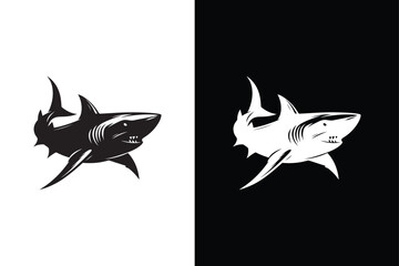 Shark silhouette. Shark icon illustration vector
