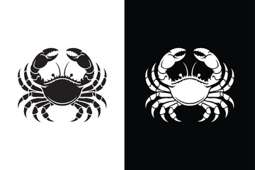 Crab icon illustration. Crab icon vector black white