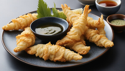 Fried shrimp on plate