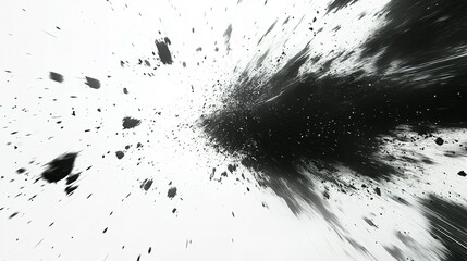Abstract Black and White Ink Splashes and Streaks