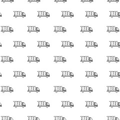 Free truck delivery icon seamless pattern on a white background