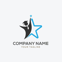 People star logo. Business team group reaching goal together logo vector design
