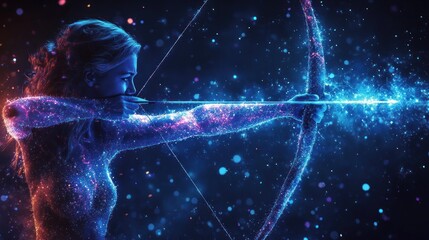 Woman Archer with Bow and Arrow