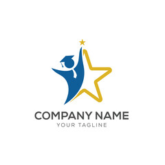 People star logo. Business team group reaching goal together logo vector design
