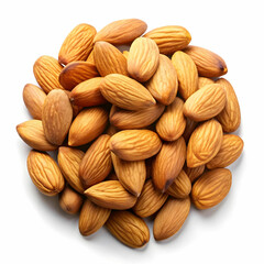 Fototapeta premium almond nuts on white background