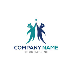 People star logo. Business team group reaching goal together logo vector design

