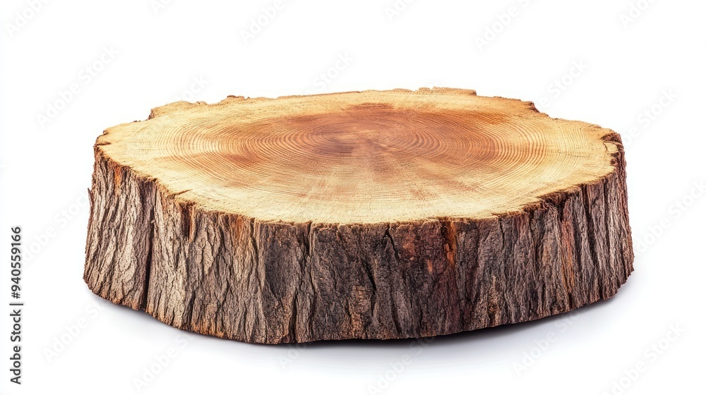 Poster Cross-section of a Tree Trunk with Visible Growth Rings