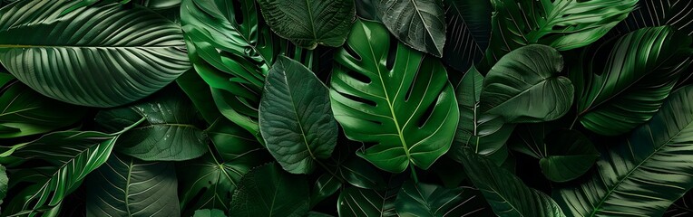 Fototapeta premium greenery foliage and leaves texture top.