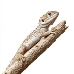 A lizard perched on a branch, showcasing its unique texture and features.