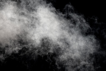 Smoke isolated on black background