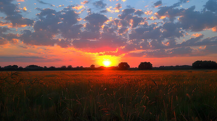 Sunset in the sky. Blue sky with some clouds amazing moment