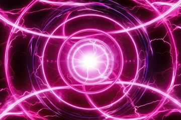 Obraz premium Vibrant Fuchsia Plasma Hologram with Electric Rings and Dynamic Light Effects