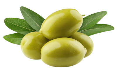 Olives isolated on white background, full depth of field