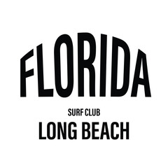 Florida Beach typography design with map vector. surfing theme badge design. For t-shirt prints, posters, stickers and other uses.	
