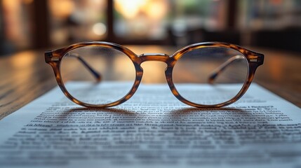 Glasses on a Page of Text