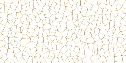 Beautifu white and gold crystallized polygon background. abstract light colorful stone tile pattern with shadow. modern wallpaper, trendy simple minimal geometric background abstract mosaic backd