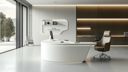 Modern and Sleek Contemporary Workspace. Minimalist design concept