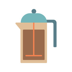 Teapot colored flat clipart vector object