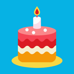 birthday cake with candles vector illustration