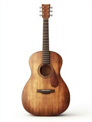 Obraz premium Acoustic Guitar with Sunburst Finish and Natural Wood Grain