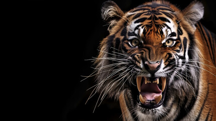 Naklejka premium Close-up portrait of tiger wearing crown. generative AI image