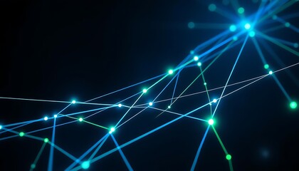 Network of Light: Glowing Lines Extending Across Digital Space