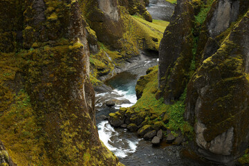 Sigoldugljufur, a Canyon with Waterfalls in Iceland 