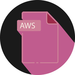AWS File fomat minimal icon with circle outside