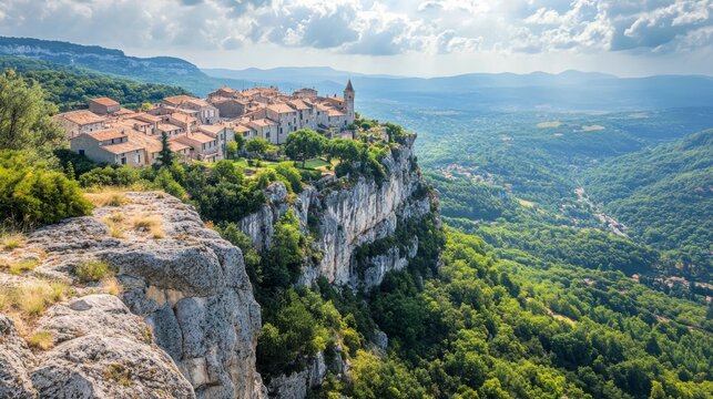 Gourdon village on French hill