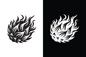 Dragon fruit victor icon with black and white background.
