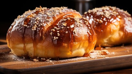 a freshly baked brioche pastry, made from the freshest ingredients most notably farm fresh eggs and butter