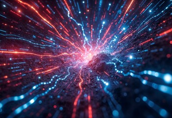 Mysterious Cosmic Phenomenon: Blue and Red Light Emanating from a Black Hole's Event Horizon